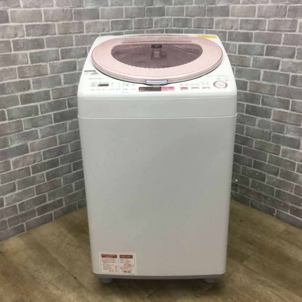 SHARP 洗濯乾燥機 洗濯容量 8.0kg 乾燥容量 4.5kg プラズマクラスター搭載 ES-TX8A-P 2017年式