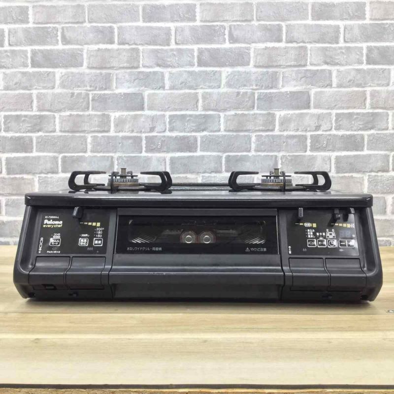 パロマ ガスコンロ 都市ガス 約59cm幅【水無し両面グリル】 ブラック IC-735WA-L 2021年製