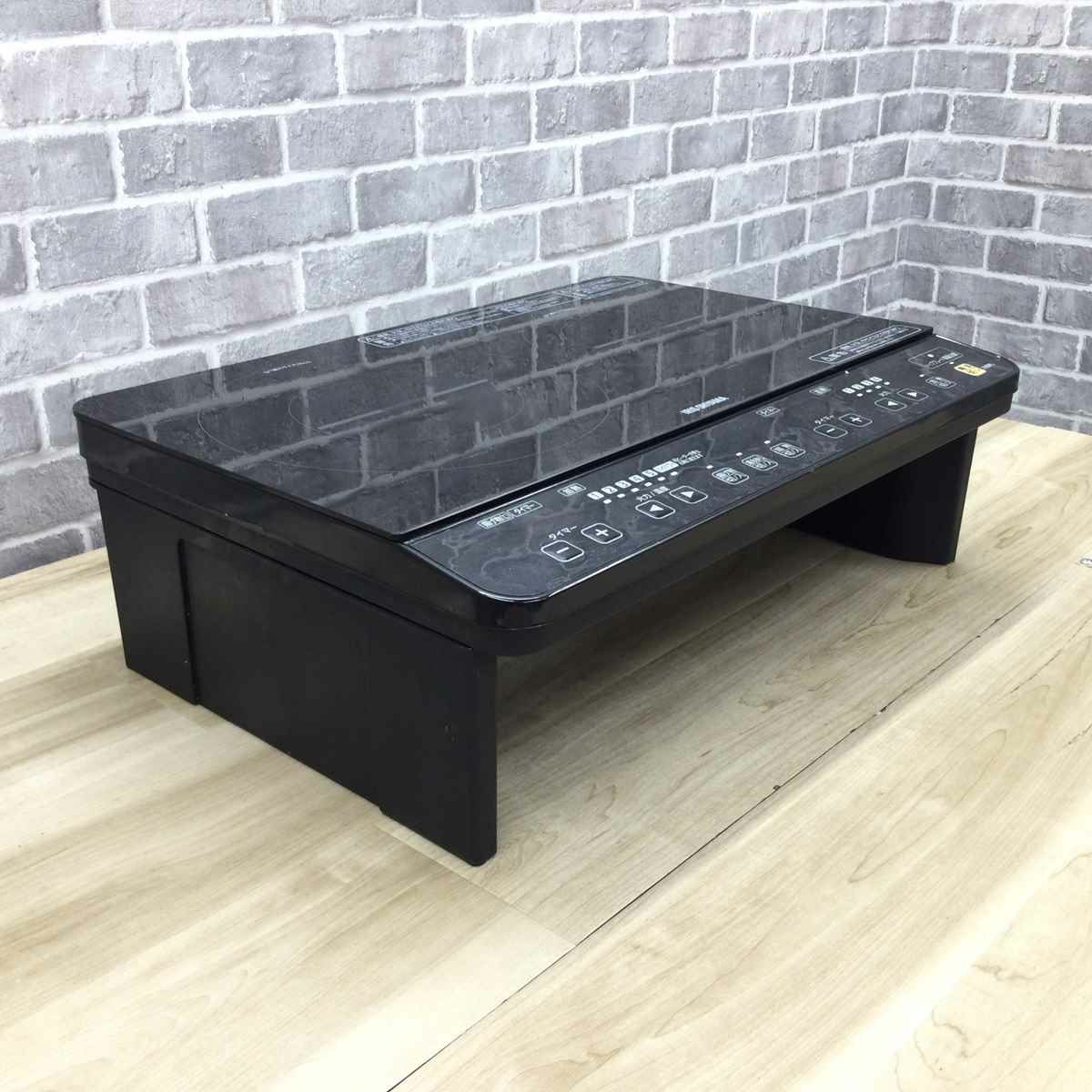 アイリスオーヤマ IHクッキングヒーター 1400W 2口 脚付 ブラック IHK-W1S-B 2018年製
