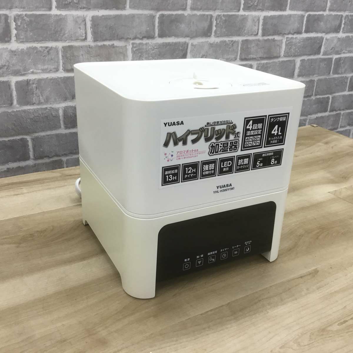 ユアサプライムス 加湿器 ハイブリット式 8 畳 ホワイト YHL-H300Y-W 2018年製