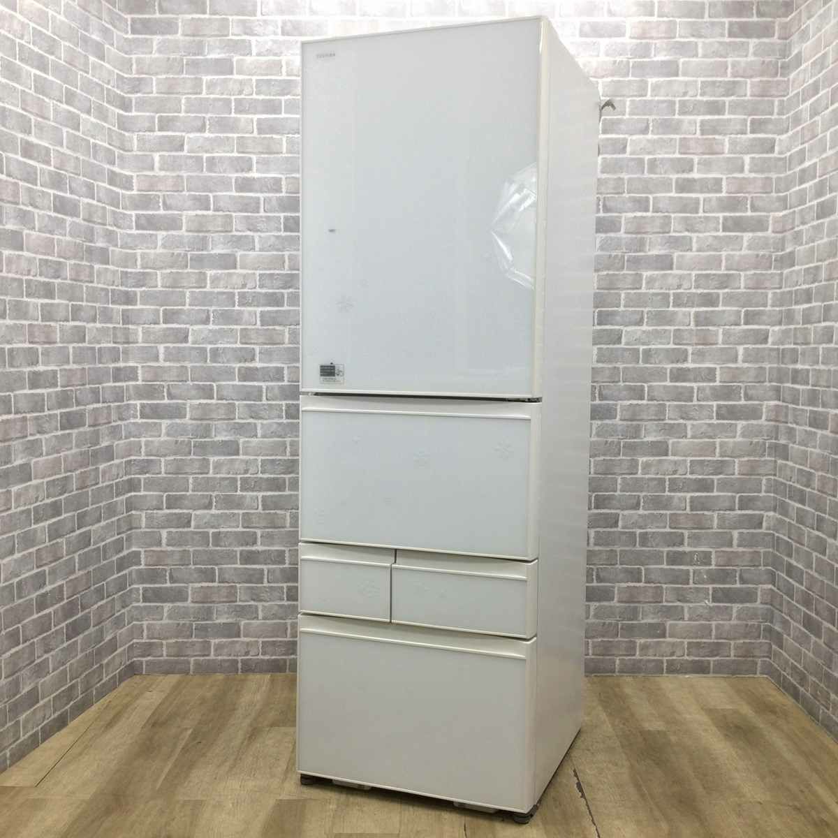 東芝 VEGETA 冷蔵庫 5ドア 410L 右開き ホワイト GR-K41GXV(ZW) 2017年製