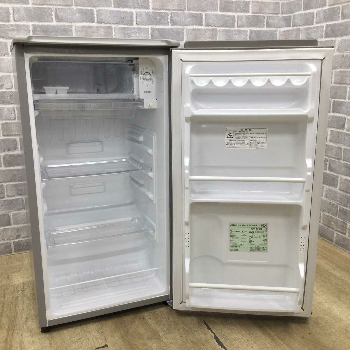 アクア 冷蔵庫 1ドア 75L 右開き シルバー AQR-8G 2021年製