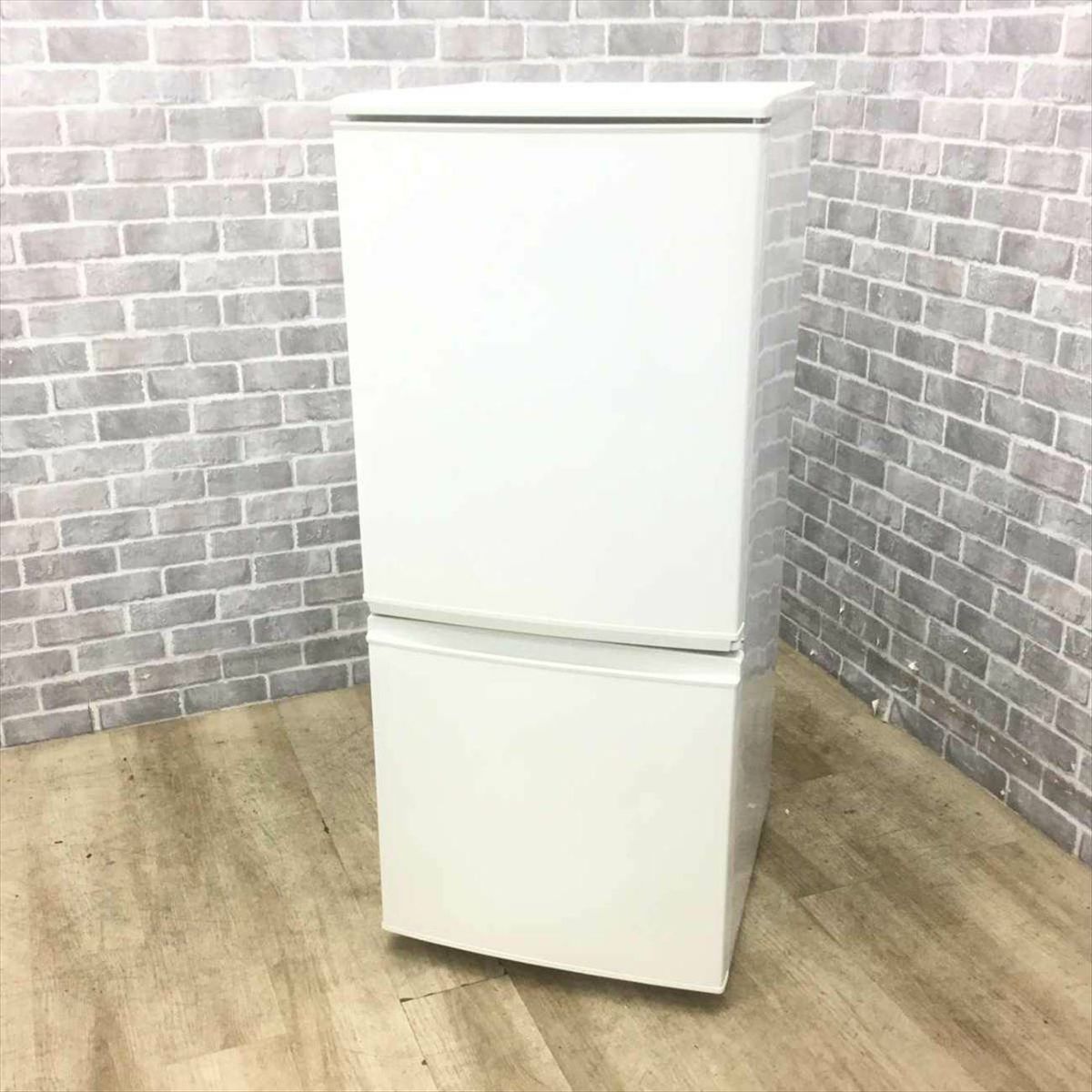 SHARP 冷蔵庫 2ドア 137L つけかえどっちもドア ホワイト SJ-D14B-W 2016年製