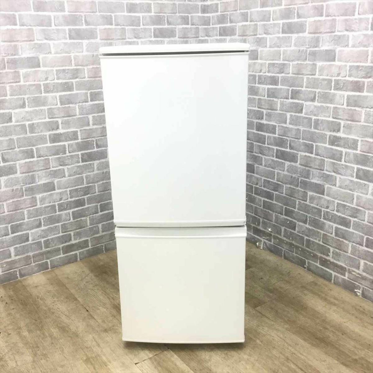 SHARP 冷蔵庫 2ドア 137L つけかえどっちもドア ホワイト SJ-D14B-W 2016年製