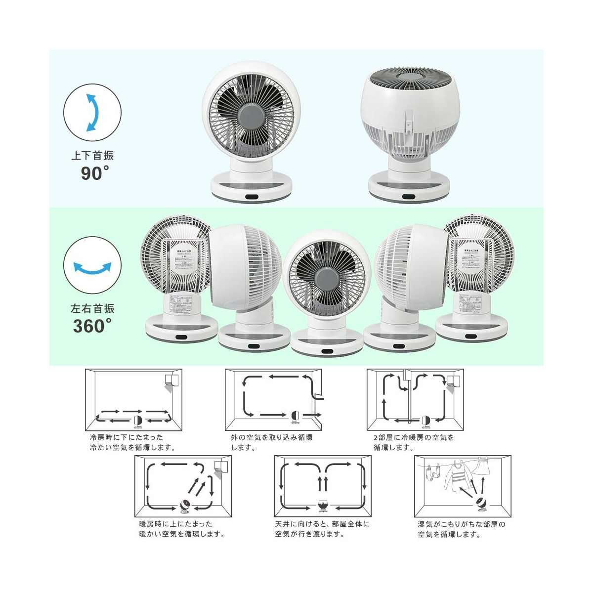 【新品】オーム電機 サーキュレーター 18畳 左右上下自動首振 ホワイト FF-CS2515AC-W