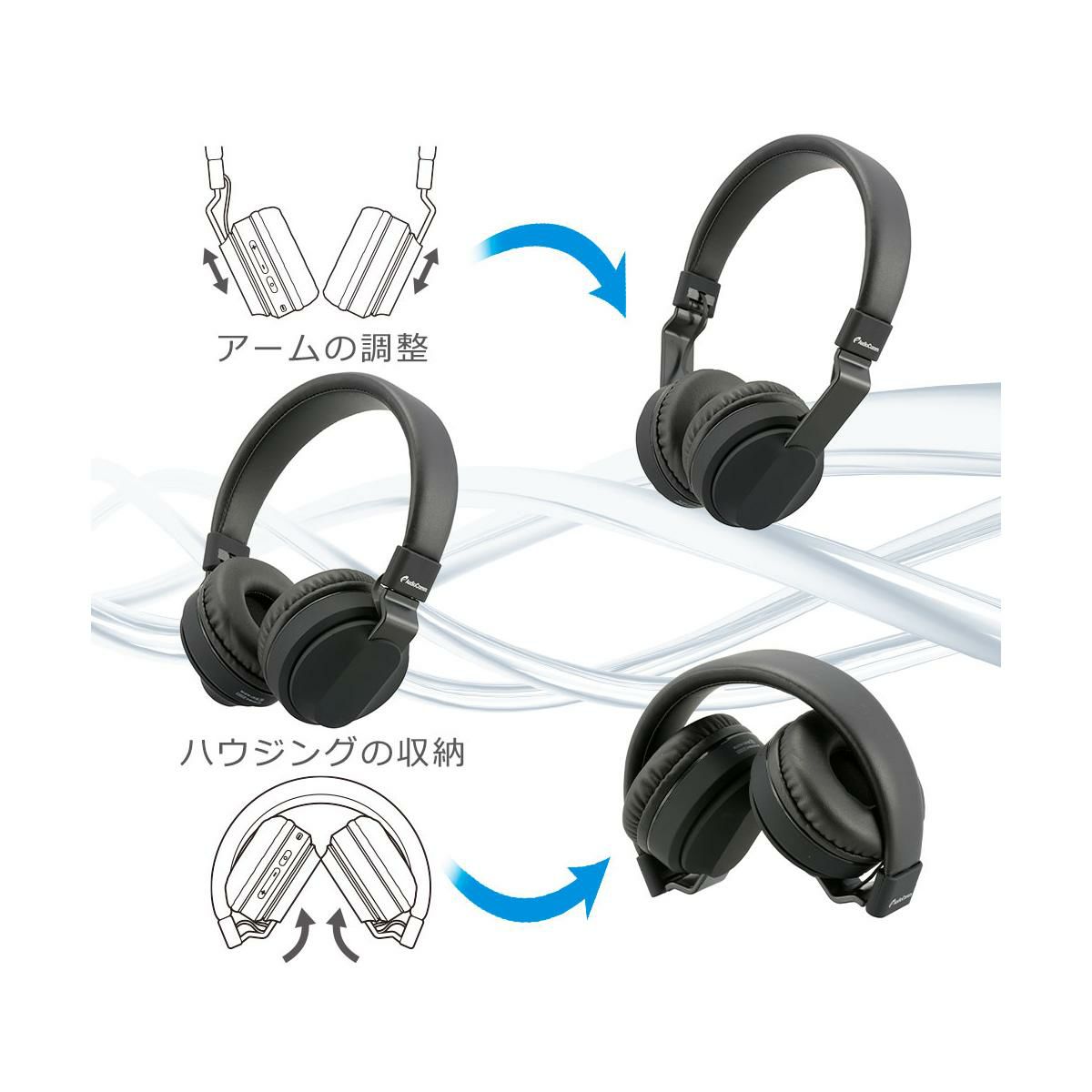 【新品】オーム電機 Bluetoothワイヤレスヘッドホン ブラック HP-W310N-K