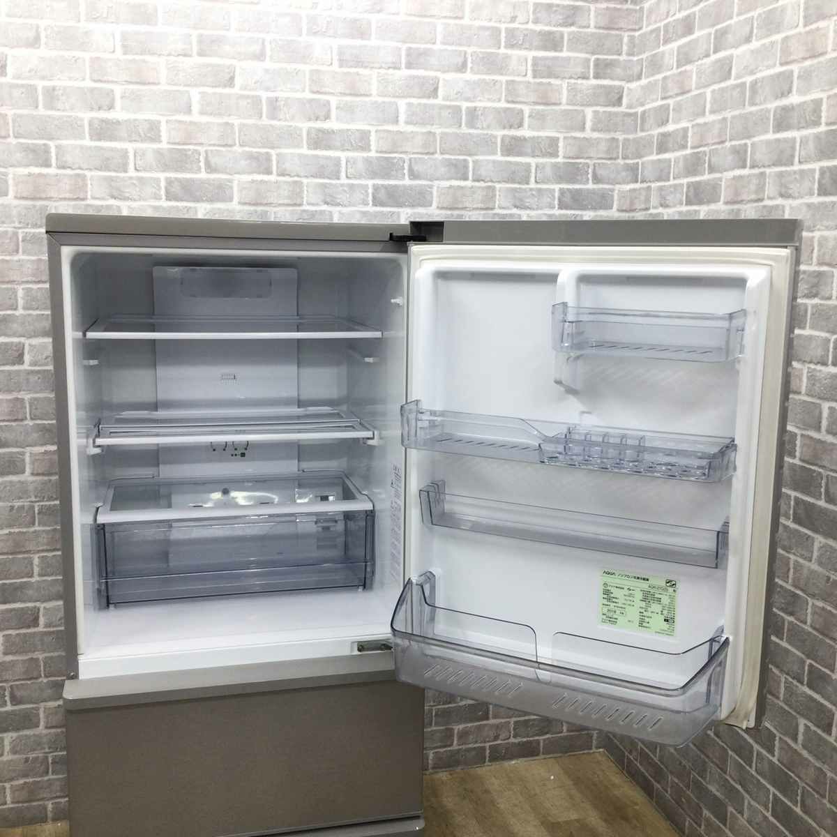 アクア 冷蔵庫 3ドア 272L 右開き シルバー  AQR-27G2(S) 2018年製