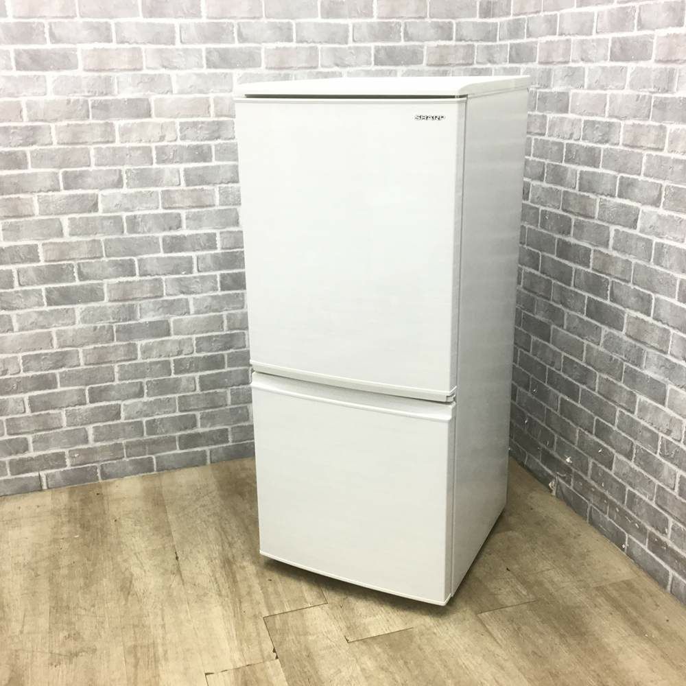 シャープ 冷蔵庫 2ドア 137L つけかえどっちもドア ホワイト SJ-D14E-W 2019年製