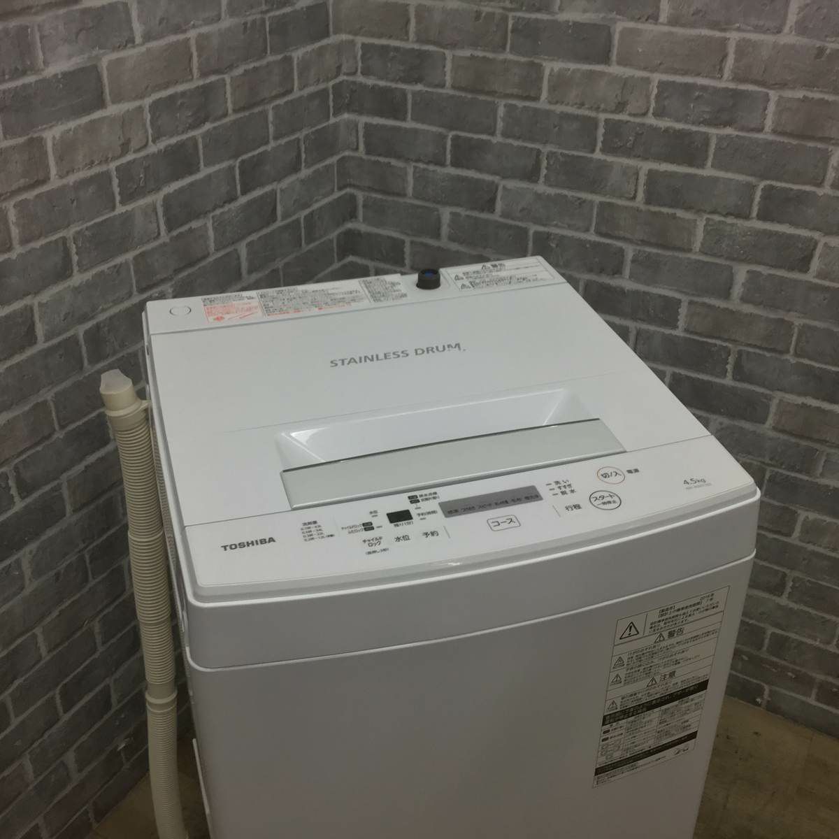 東芝 洗濯機 4.5kg 縦型 ホワイト AW-45M7(W) 2019年製