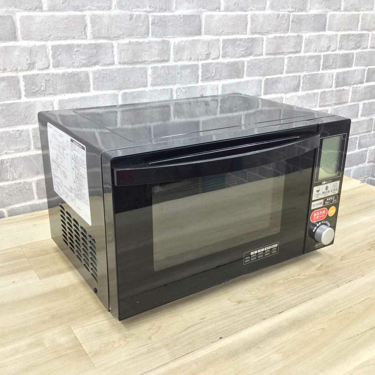 ゼピール 電子レンジ600W18Lヘルツフリーフラット ブラック DFR-G1818 2023年製