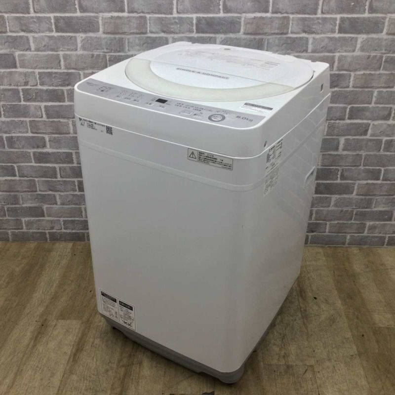 シャープ 洗濯機 6.0kg 縦型 ホワイト ES-GE6B 2018年製