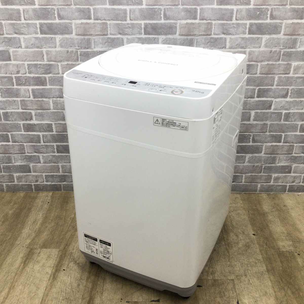シャープ 全自動洗濯機 7.0kg ES-GE7B 2018年製