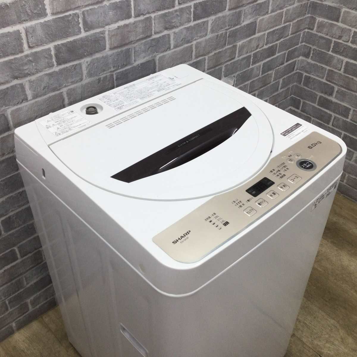 シャープ 全自動洗濯機 6.0kg ES-GE6F-T 2022年製