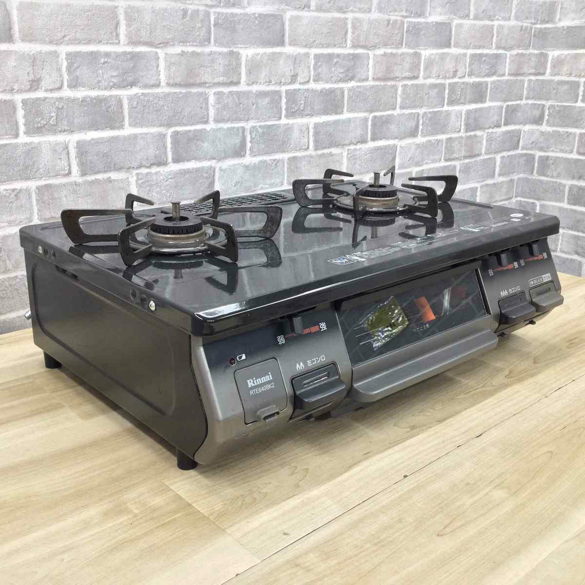 リンナイ ガスコンロ LPガス 約60cm幅 【水無し片面焼き】 右強火力 RTE640BK2R 2020年製