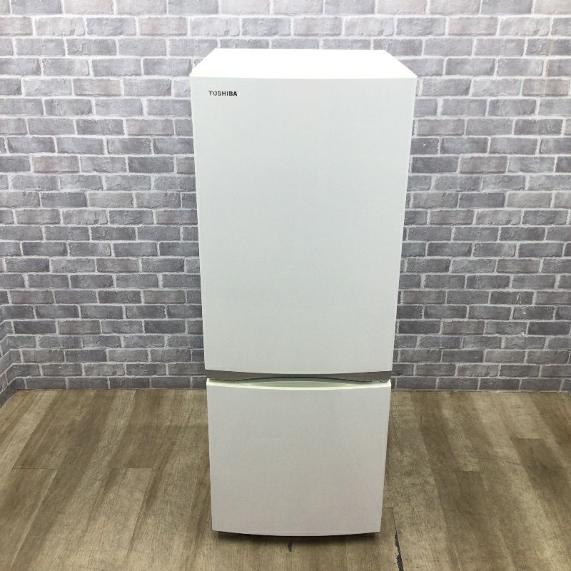 東芝 冷蔵庫 2ドア 153L 右開き ホワイト GR-P15BS(W) 2018年製