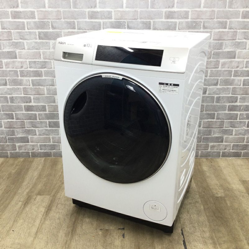 アクア まっ直ぐドラム2.0 洗濯乾燥機 ドラム式 洗濯容量 10.0kg 乾燥容量 5.0kg ホワイト AQW-DM10R-R 2024年製