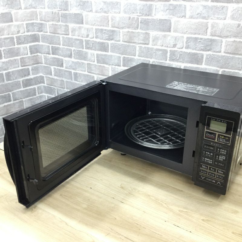 アイリスオーヤマ オーブンレンジ 500W 16L フラットテーブル ブラック MO-TJ2 2022年製