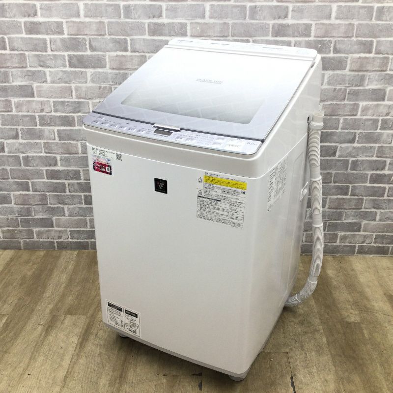 シャープ 洗濯乾燥機 縦型 洗濯容量 8.0kg 乾燥容量 4.5kg シルバー ES-PX8C-S 2019年製