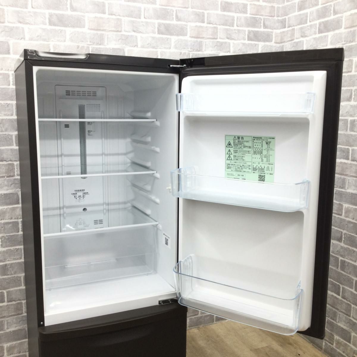 パナソニック 冷蔵庫 2ドア 168L 右開き NR-B17DW-T 2021年製